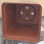 12cm Square Plastic Plant Pot – Terra Cotta Nursery Pot for Seedlings, Succulents, Cactus & Small Plants